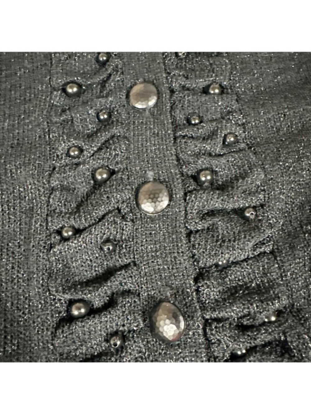 Black Sparkle Glitter Beaded Cardigan Joy Joy Brand Women’s Size Medium NEW - Picture 14 of 16
